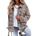 thumbnail image 1 of HOTAPEI Jean Jacket for Women Casual Plaid Button Down Boyfriend Denim Jackets Oversized Shacket Jacket With Chest Pockets, 1 of 5