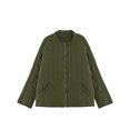 thumbnail image 1 of Innerwin Manteau Col Montant Veste Femme Hiver Chaud Manches Longues Simple Extérieur Vert Armée P, 1 of 7