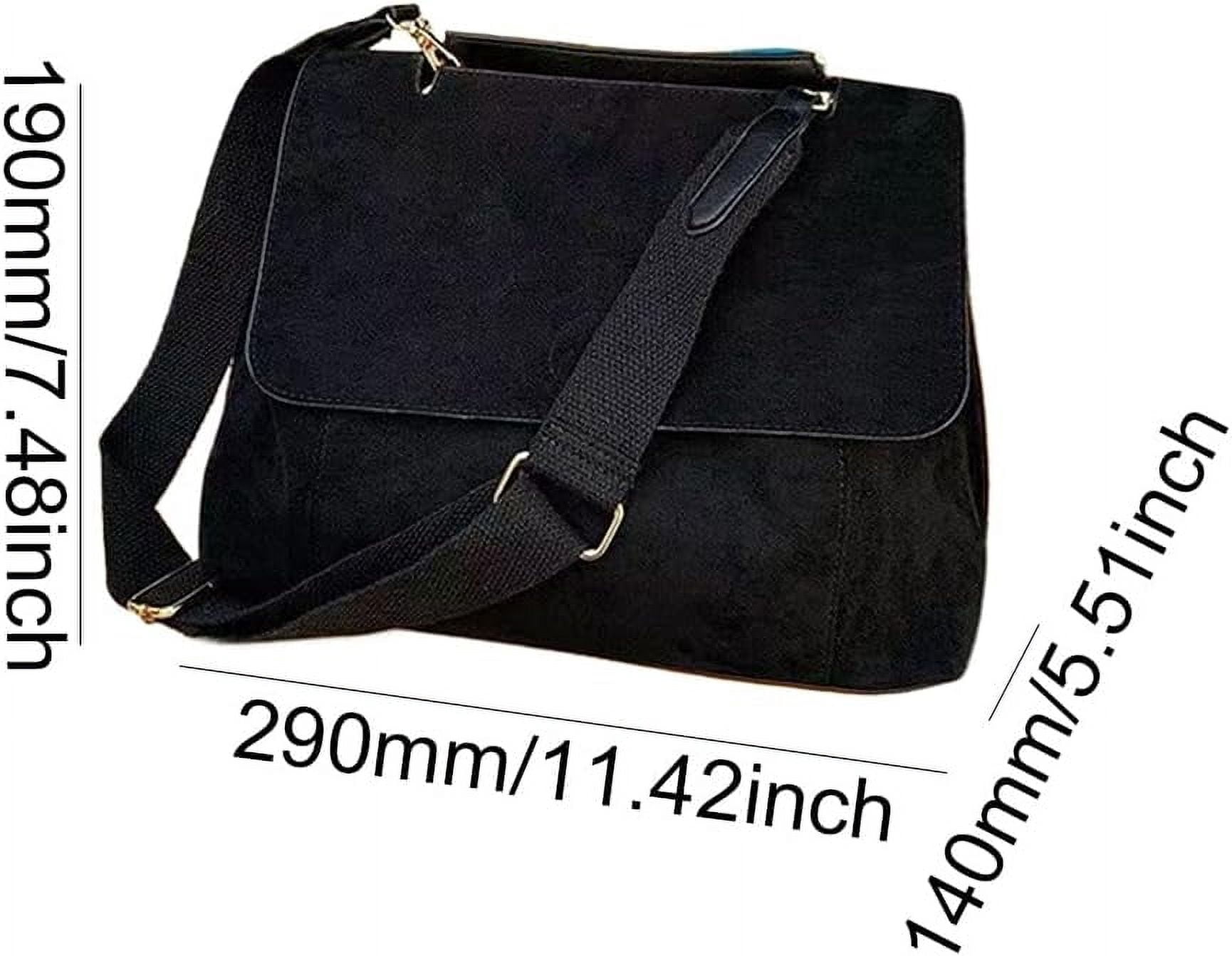 HLSOHJP Suede Tote Bag Retro Work Bag Suede Shoulder Bag Crossbody Purse for Women Office Tote Handbag