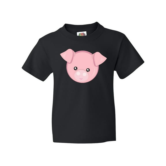 Inktastic Cute Pig, Little Pig, Pig Head, Pink Pig Youth T-Shirt