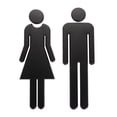 thumbnail image 5 of FOLOYORI Rectangle Black ABS Bathroom Sign for Door 1Set Noticeable Washroom Signs 7.9x2in, 5 of 8