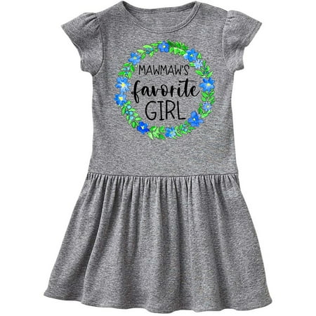 

Inktastic Mawmaw s Favorite Girl Blue Flower Wreath Gift Toddler Girl Dress