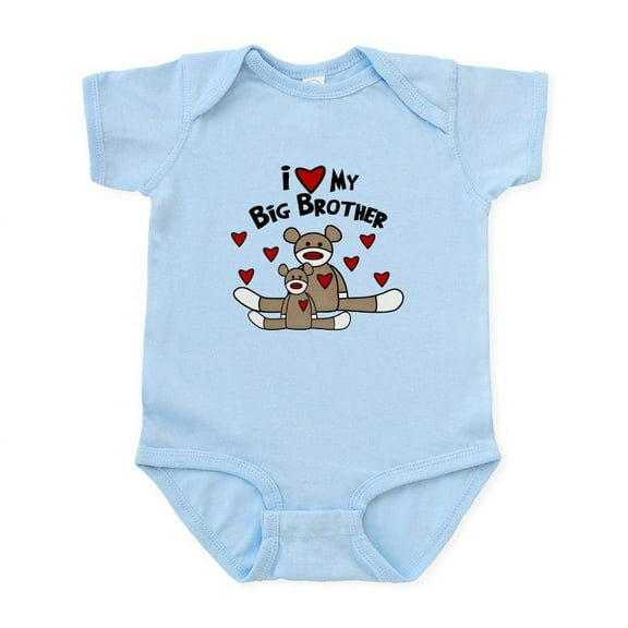 CafePress - Love BIG Brother SOCK Monkey Infant Bodysuit - Baby Light Bodysuit, Size Newborn - 24 Months
