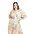 thumbnail image 4 of Vestido vaporoso de manga larga Roman Fashion /Tallas Extras, 3014 (Lila / Amarillo) lila 40, 4 of 6