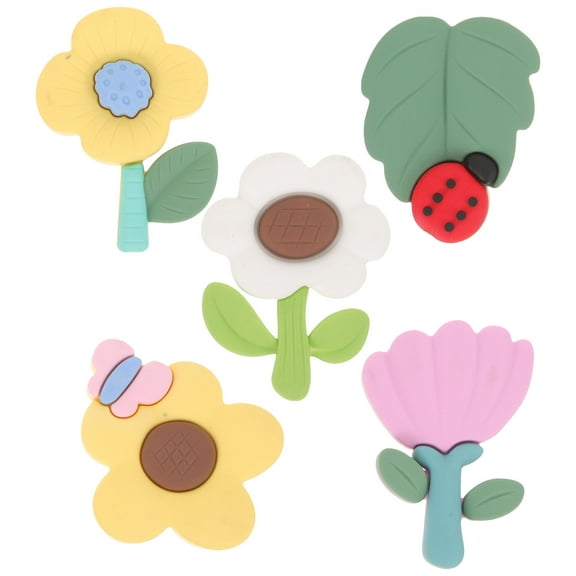LITINKIMI Flower Magnets For Locker Rubber Assorted Color 5Pcs