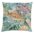 thumbnail image 1 of SARO 5913.M18S 18 in. Square Tropical Print Throw Pillow with Turtle Design - Multi Color, 1 of 1