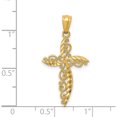 thumbnail image 4 of 14K Yellow Gold Scroll Design Cross Pendant (30 X 16) Made In United States rel119, 4 of 6
