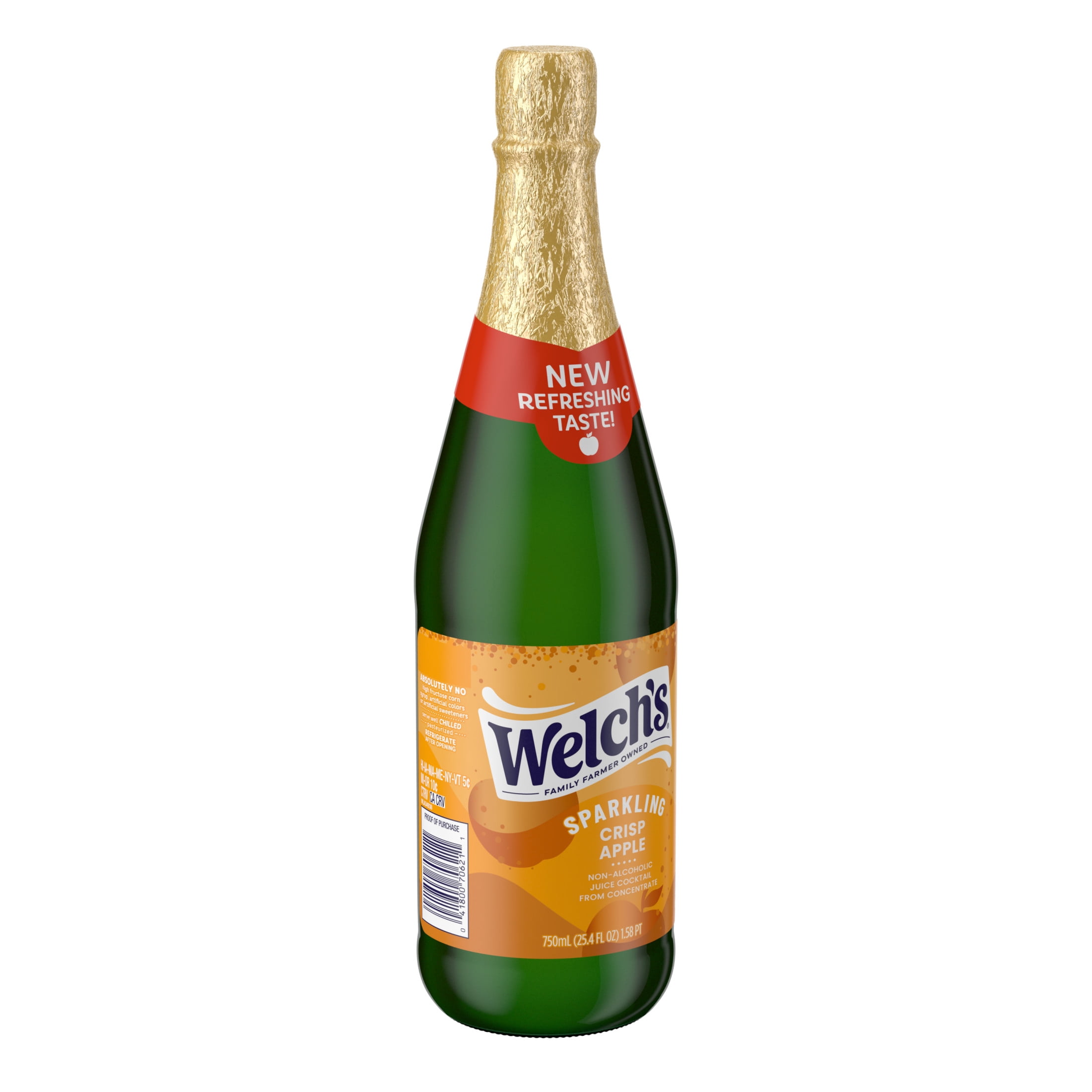Welch's Non-Alcoholic Sparkling Juice Cocktail, Crisp Apple, 25.4 fl oz Bottle