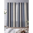 thumbnail image 3 of Colored Stripes Sheer Curtains 84 Inch Length 2 Panels Set, Blue Black White Brown Abstract Lines Voile Window Treatment Rod Pocket Curtains Sheers Drapes for Bedroom/Living Room/Kitchen 52"x84"x2, 3 of 7