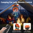 thumbnail image 4 of Ventilador de camping Sireck recargable de 4000 mAh con luz LED (naranja), 4 of 7
