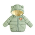 thumbnail image 3 of Godderr Baby Newborn Boys Girls Winter Jacke Toddler Warm Cotton Coats Padded Tops 9M-4Y Hooded Thickening Snowsuit Zipper Short Outwear, 3 of 6