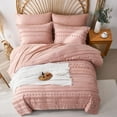 thumbnail image 5 of Davulos King Size Comforter Set Pink,7 Pieces Tufted Bed in a Bag Bohemian Bedding Sets with Comforter,Sheets,Pillowcases & Shams, 5 of 9