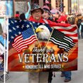 thumbnail image 2 of Bayyon Thank You Veterans, Memorial American Eagle Flag Banner with Grommets 3x5Feet Man cave Decor, 2 of 6
