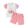 thumbnail image 4 of UngA Toddler Baby Girl Boy Summer Clothes Big/Little Sister Brother Matching Outfits T Shirt Shorts Set (Red,4-5 Years), 4 of 4