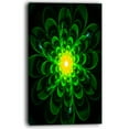 thumbnail image 2 of Fleur Fractale Verte Lumineuse sur Noir - Impression sur Toile Florale, 2 of 3