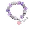 thumbnail image 2 of Delight Jewelry Silvertone Heartbeat on Pink Heart Purple Butterfly Bead Charm Bracelet, 7"+1" Extender, 2 of 5