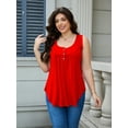 thumbnail image 4 of JYLFC Womens Tank Tops Summer V Neck Sleeveless Pleated Tunic Blouse, Red L, 4 of 7