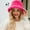 Hot Pink, variant on Women's Faux Fur Bucket Hat Fluffy Soft Brim Winter Warm Fisherman Style