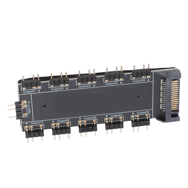 RGB Splitter, Easy To Install ARGB Hub 5V 3pin 10 Way With Motherboard Cable For Main Board