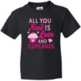 thumbnail image 3 of Inktastic Valentines Day All you Need is Love and Cupcakes Youth T-Shirt, 3 of 5