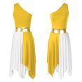 thumbnail image 7 of iiniim Women's Sleeveless Liturgical Praise Dance Color Block Irregular Hem Lyrical Worship Dress Dancewear Yellow XXL, 7 of 7