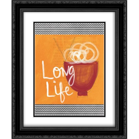 - Long Life 2x Matted 20x24 Black Ornate Framed Art Print by Woods, Linda