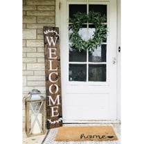 Cskhip Wood Signs WELCOME SIGN, wreath sign, welcome sign for front door, rustic welcome sign, outdoor welcome sign, welcome sign, wood welcome sign Wooden Signs With Sayings 6x16 inch
