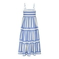 thumbnail image 5 of Generic 2025 Summer Dresses Striped Sleeveless Suspender Backless Swing Casual Long Dress, 5 of 7