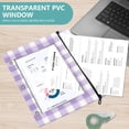 thumbnail image 4 of Cute Pastel Lavender Gingham Pattern 3-Ring Binder Pocket with Zipper Pencil Pouches A4 Size File Storage 2 Packs, 4 of 7
