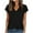 Black, variant on Women's V-Neck Short Sleeve Top, Slim Cut Casual Blouse for Summer, and Breathable Polyester Fabric for All-Day Wear, for Home Office and Daily Activities