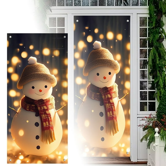 2025 Christmas and Halloween Front Door Decoration,Dreamy Door Curtains Christmas Outdoor Cover Elastic Fabric,Christma and Halloween Front Door Cover, Holiday Decor for Home Outdoor Indoor Ornament