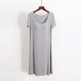 thumbnail image 2 of Hifoo Nightwear Nightgowns For Women Short Sleeve Nightshirts Solid Color Sleepwear Soft Comfy Casual O-Neck Loungewear Plus Size Night Sleep Shirts Pajama Dress Boho Homewear, 2 of 5