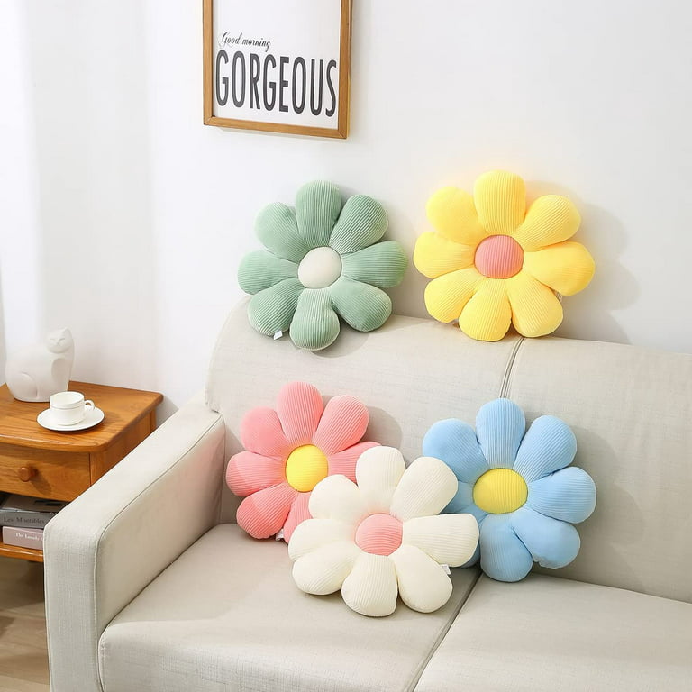 Flower Floor Pillow Seating Cushion Cute Room Decor Floral Pillows