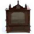 thumbnail image 2 of Pooja MANDIR WOODEN TEMPLE With Doors for Home Office Prayer Room Mantap Pooja Ghar Handmade wall mount / Multi Color Hindu Temple for Pooja, 2 of 6