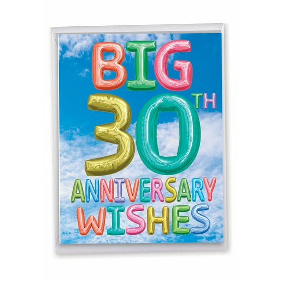 1 Big 30th Anniversary Card with Envelope (8.5 x 11 Inch) - Inflated Messages Milestones 30 J5651EMAG-US