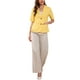 thumbnail image 2 of Conjunto de 2 piezas para mujer INSPIRE CHIC, chaqueta con solapa y vestido en capas, color amarillo, 2 of 6