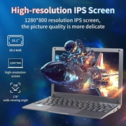10.1-inch Portable Mini Laptop Computer, DDR4 8GB RAM, 256GB SSD, Celeron N4000, Built-in Webcam, Notebook With WiFi, HDMI, Bluetooth, Type-C Charging, Easy to Carry, Gray