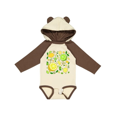 

Inktastic Lots of Lemons and Limes- citrus fun Boys or Girls Long Sleeve Baby Bodysuit