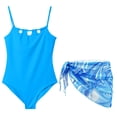 thumbnail image 3 of Shadoumai One Piece Swimsuit for Girls 12-14 Cutout Waist Girls Swimwear Tankini Quick Dry & Stretchy Color Block Girl Bathing Suit Modest Swimwear with Cover Up with Chest Pad, 3 of 8