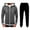 A Dark Gray, variant on Timoontee Men's 2 Piece Set Solid Tracksuit Long Sleeve Hoodies Full Zip Sweatshirts Drawstring Elastic Waist Joggers Fashion Casual Clothes Silver M