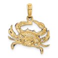 thumbnail image 6 of Diamond2Deal 10K Yellow Gold 2-D Blue Enamel Crab Charm Pendant for Women (L- 0.6 inch, W- 0.72 inch), 6 of 6