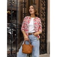 thumbnail image 4 of Chaquetas Informales de con Cremallera para Mujer, Chaqueta Holgada Estilo Bohemio, de Larga, con Estampado de Hojas de Árbol Color Mixto 2 XL, 4 of 8