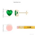 thumbnail image 2 of ANGARA Natural 1.2 ct Emerald Solitaire Heart Stud Earrings in 14K Yellow Gold for Women (Size-6mm) | May Birthstone, Birthday, Anniversary, Jewelry Gift for Women | Natural Emerald Earrings, 2 of 5