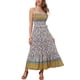 thumbnail image 1 of INSPIRE CHIC Vestido Maxi Sin Mangas de Tirantes Espagueti con Volantes de Flores Bohemio para Mujeres XL Rosa, 1 of 5