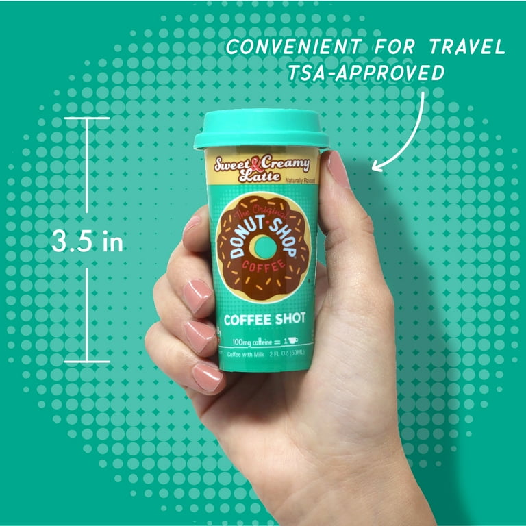 Donut Shop Coffee Shots 100mg Caffeine Sweet Creamy Latte Tasty coffee energy boost in a ready to drink 2 ounce shot 6 pack Walmart