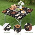 thumbnail image 4 of Autumn Halloween Scene Pattern Square Fitted Tablecloth with Elastic Edge,Square Table Cover,Washable Elastic Table Cover for Home Kitchen Party Decor 36"x36", 4 of 6