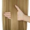 thumbnail image 5 of SHCKE Secret Hair Extensions 22 Inch Invisible Ash Blonde Mix Bleach Blonde Hair Extension Hidden Straight Hair Extensions with Transparent Wire Removable Secure Clips Fish Line Extensions, 5 of 6