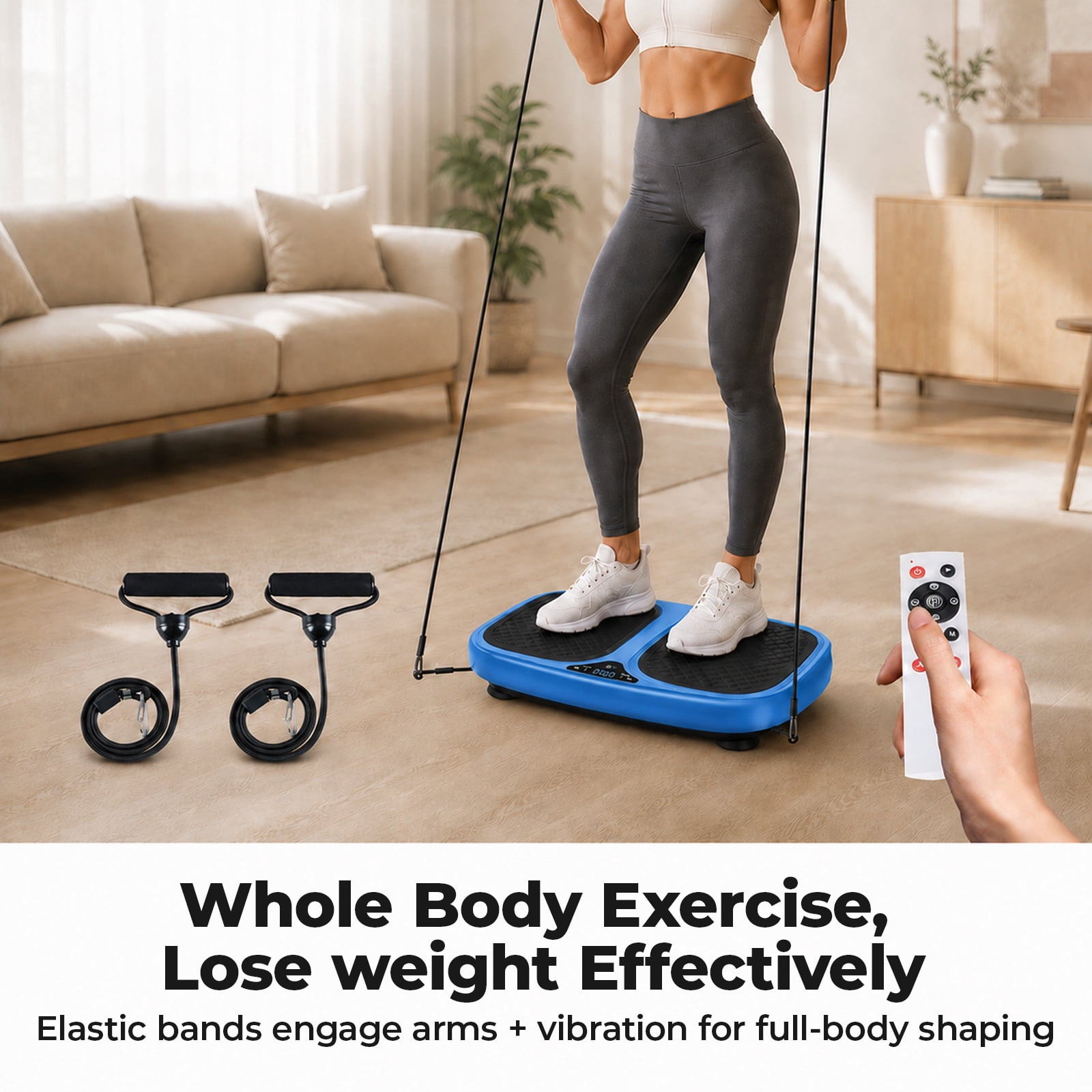 Alvantor Vibration Plate Exercise Machine, Vibrating Fitness Platform for Lymphatic Drainage, Full Body Shaker Workout Equipment, 120 Speeds & 9 Modes, Weight Loss Gifts for Women Men