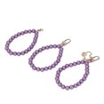 thumbnail image 1 of Pearl Beads Strands, Metal Buckle Polishing Process Shiny Pearl Bracelet Smoothing Round  For Mobile Phone Case For Bag For Keychain H22 Purple, 1 of 8