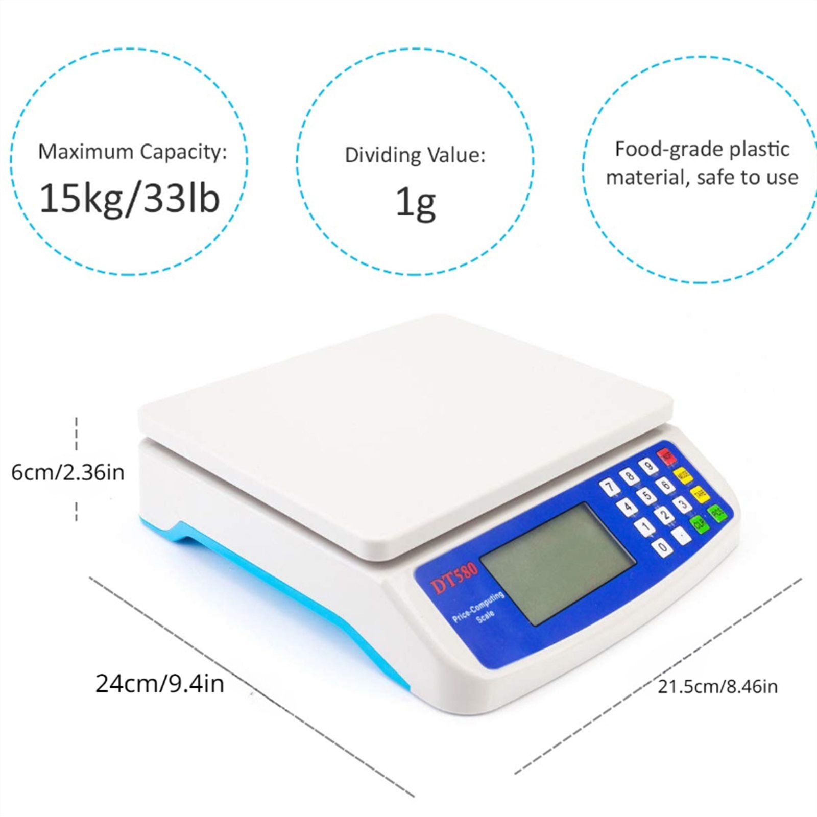30KG /1G Precision LCD Digital Scale Electronic Balance Weight Scale Weight Scale Accuracy Weight Balance Food Scales